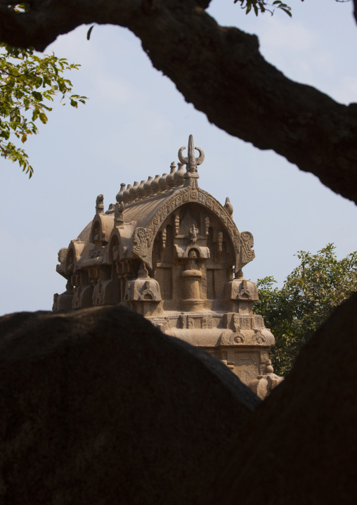 Top Of The Monolithic Temple Ganesha Ratha, Mahabalipuram, India