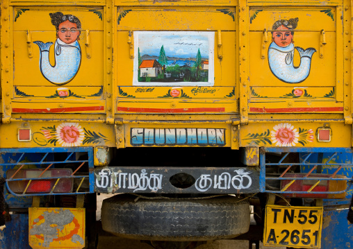 Decorated Back Of A Truck In South India, Kanadukathan Chettinad