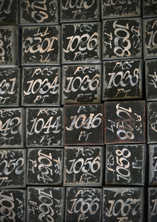 Tea Samples In Boxes In A Shop, Kochi, India