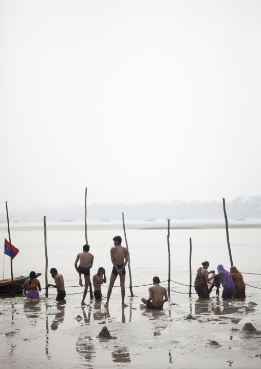Pilgrims Bathing In Ganges, Maha Kumbh Mela, Allahabad, India