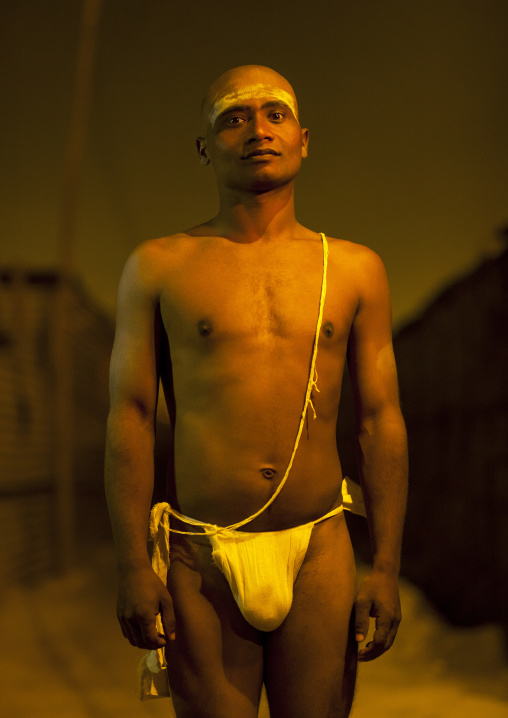 Young Man Becoming A 1Naga Sadhu, Maha Kumbh Mela, Allahabad, India