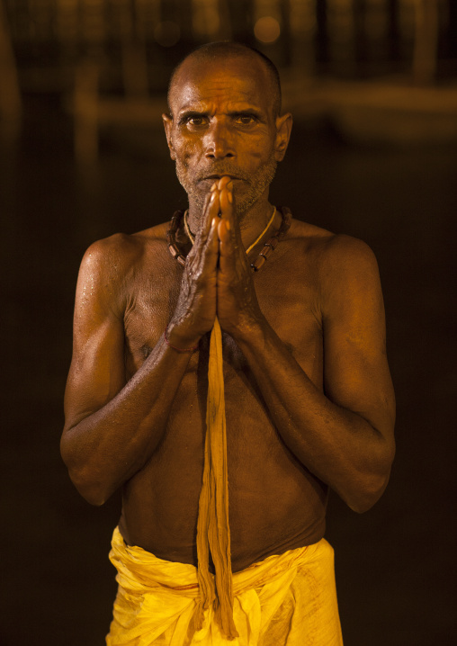 Pilgrim Bathing In Ganges, Maha Kumbh Mela, Allahabad, India