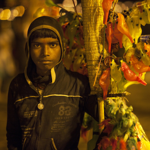 Young Kid Selling Toys, Maha Kumbh Mela, Allahabad, India