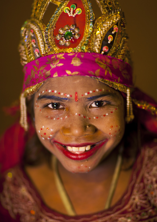 Young Girl With Shiva Make Up, Maha Kumbh Mela, Allahabad, India
