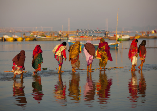 Pilgrims Bathing In Ganges, Maha Kumbh Mela, Allahabad, India