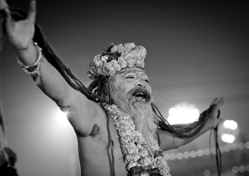 Naga Sadhu From Juna Akhara Going To Bath, Maha Kumbh Mela, Allahabad, India