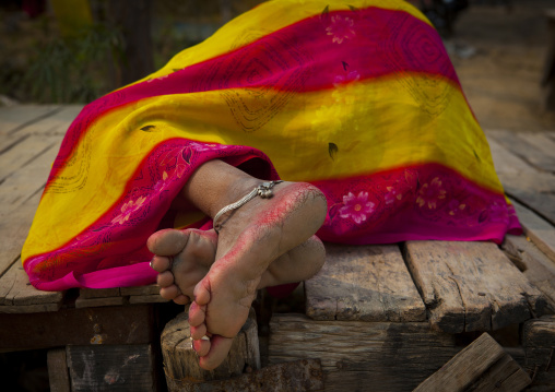 Woman Sleeping, Maha Kumbh Mela, Allahabad, India