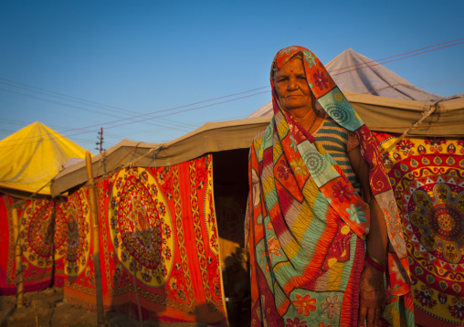 Pilgrim Woman At Maha Kumbh Mela, Allahabad, India