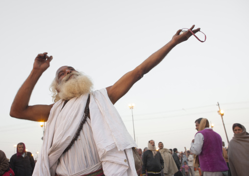 Pilgrim Dancing At Maha Kumbh Mela, Allahabad, India