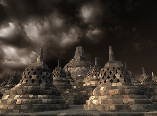 Borobudur temple,  Java island indonesia