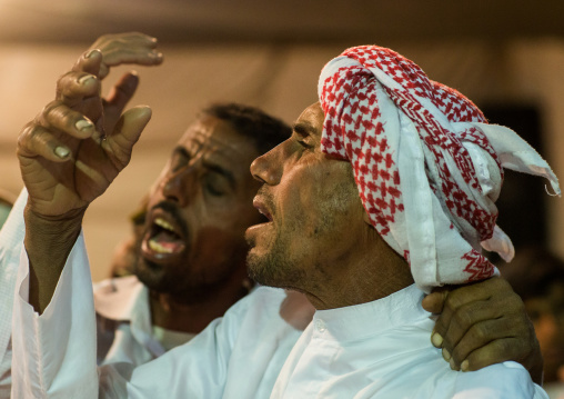 men singing during a wedding ceremony, Qeshm Island, Tabl , Iran
