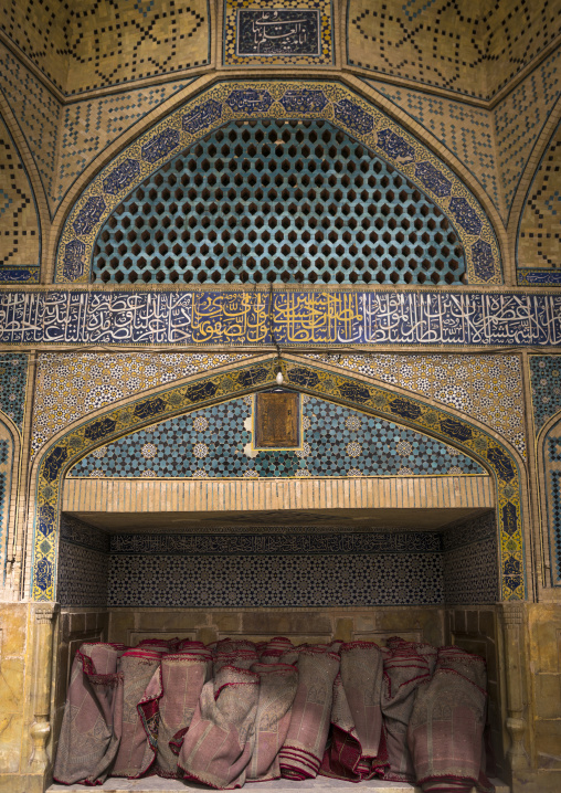Carpets packed in the friday mosque, Isfahan province, Isfahan, Iran