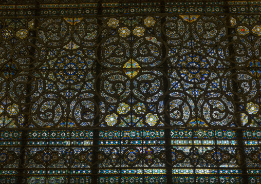 The stained glass windows of golestan palace orosi, Shemiranat county, Tehran, Iran
