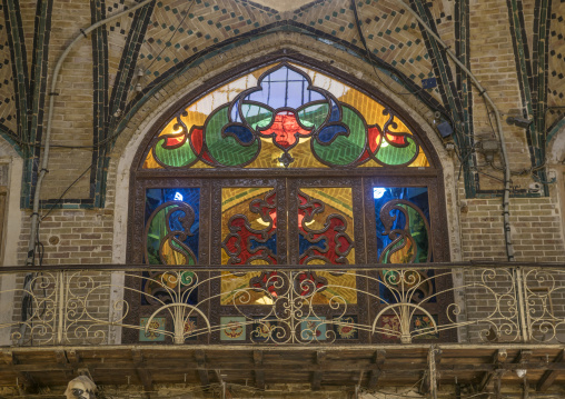 The stained glass windows of the grand bazaar, Shemiranat county, Tehran, Iran