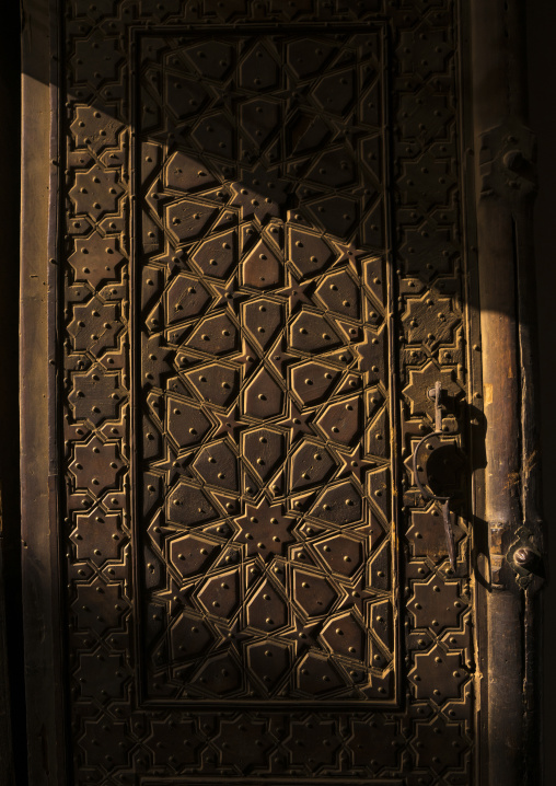 Mir emad mosque old door, Isfahan province, Kashan, Iran