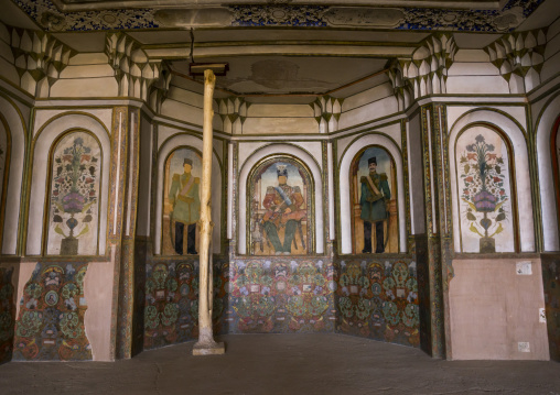 Colorful mural painting in the boroujerdi house, Isfahan province, Kashan, Iran