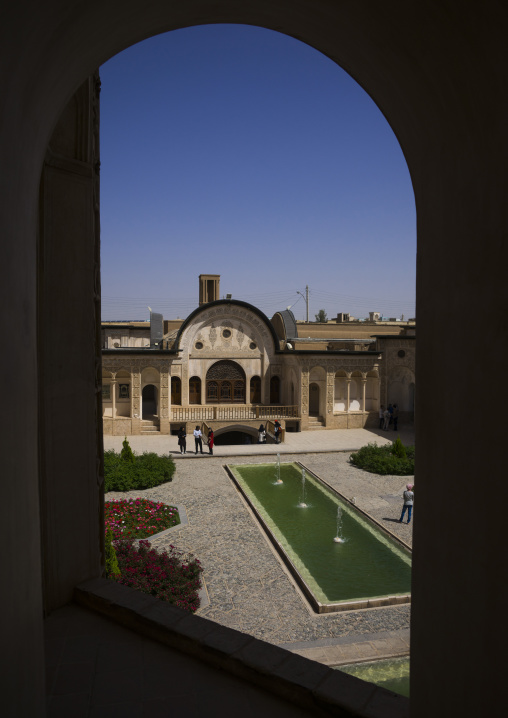 Courtyard of tabatabei historical house, Isfahan province, Kashan, Iran