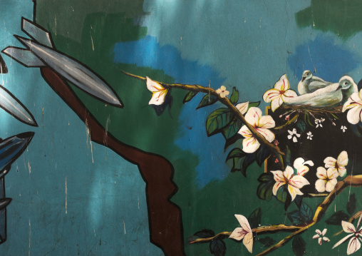 Anti american mural on the wall of the former american embassy, Shemiranat county, Tehran, Iran