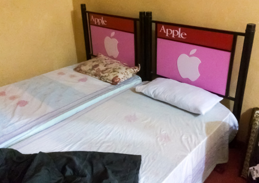 beds in a guesthouse with apple logo, Qeshm Island, Tabi, Iran