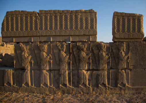 Relief in Apadana palace Persepolis, Fars Province, Marvdasht, Iran