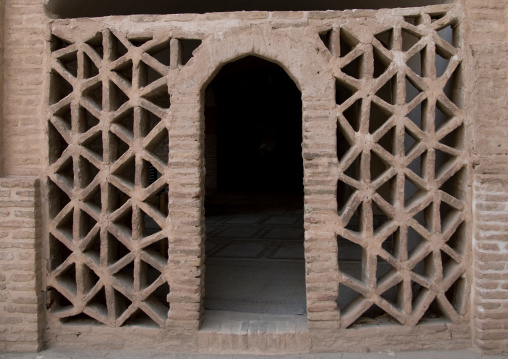 Pattern window at Jameh mosque, Isfahan Province, Ardestan, Iran