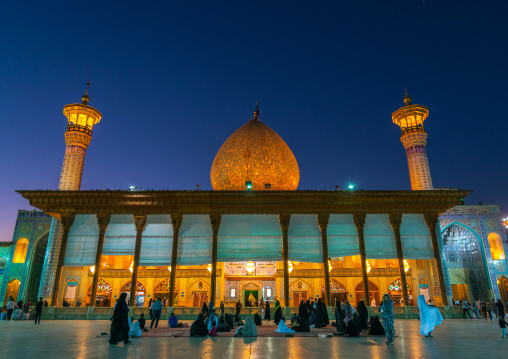 Mausoleum of Shah-e-Cheragh at sunset, Fars Province, Shiraz, Iran