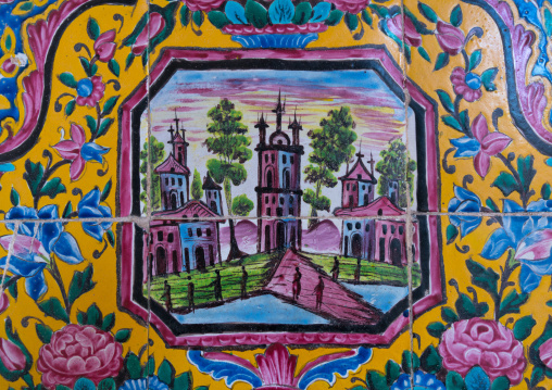 Decorated tile work at Nasir ol Molk mosque, Fars Province, Shiraz, Iran