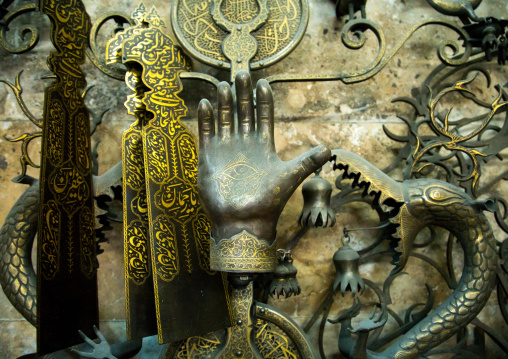 iron hand in master safar fooladgar workshop, Central district, Tehran, Iran