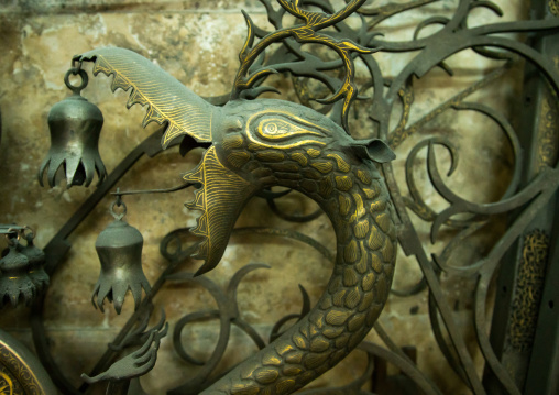 iron dragon in master safar fooladgar workshop, Central district, Tehran, Iran
