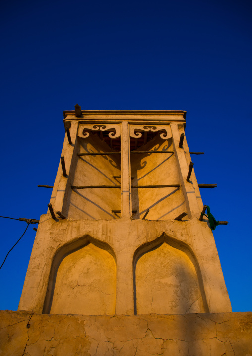 wind tower used as a natural cooling system in iranian traditional architecture, Qeshm Island, Laft, Iran