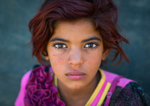 gypsy girl with red hair, Central County, Kerman, Iran