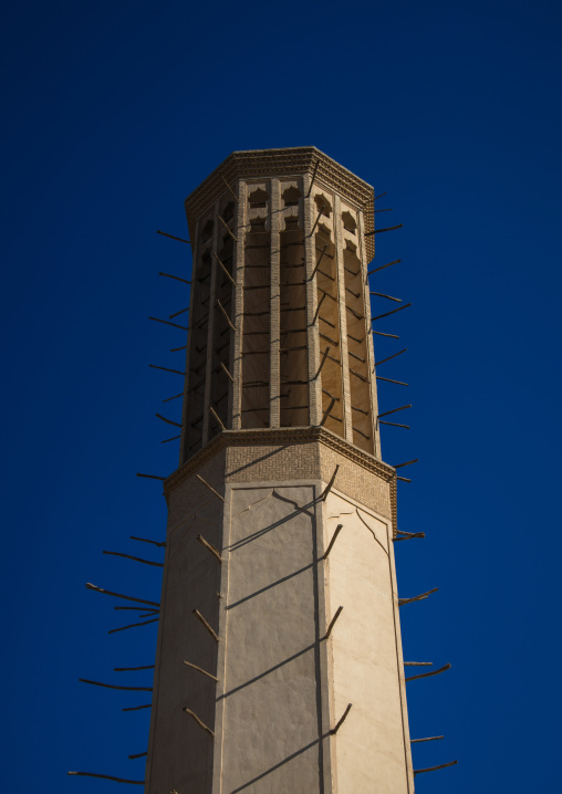 wind tower standing over 33 meters in dolat abad garden, Central County, Yazd, Iran