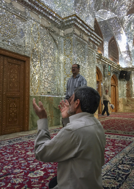 The prayer hall of the shah-e-cheragh mausoleum, Fars province, Shiraz, Iran