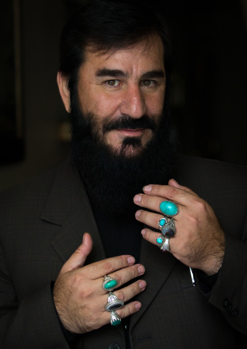 Iranian Man With Rings On Fingers During Chehel Menbari Festival, Lorestan Province, Khorramabad, Iran