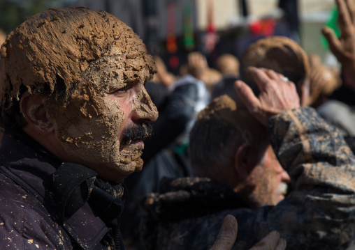 Iranian Shiite Muslim Man Covered In Mud During Ashura Day, Kurdistan Province, Bijar, Iran