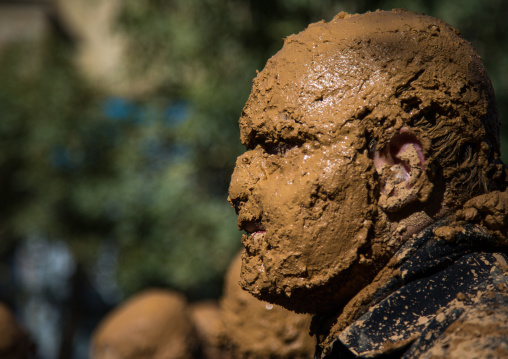 Iranian Shiite Muslim Man Covered In Mud During Ashura Day, Kurdistan Province, Bijar, Iran