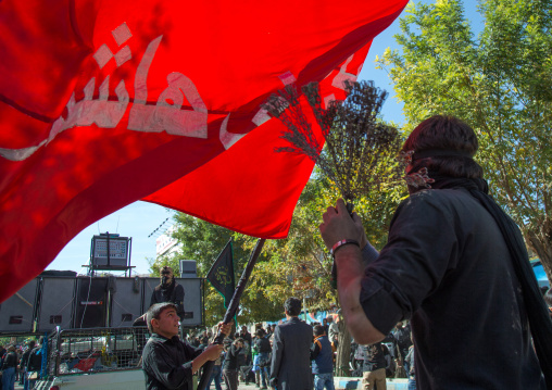Iranian Shiite Men Are Beating Themselves With Iron Chains To Commemorate Ashura, The Day Of The Death Of Imam Hussein, Kurdistan Province, Bijar, Iran