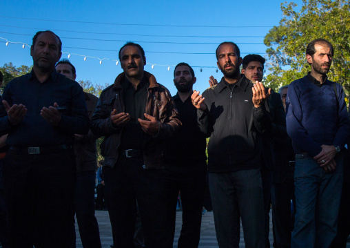 Iranian Shiite Muslim Men Celebrating Ashura, The Day Of The Death Of Imam Hussein, Kurdistan Province, Bijar, Iran