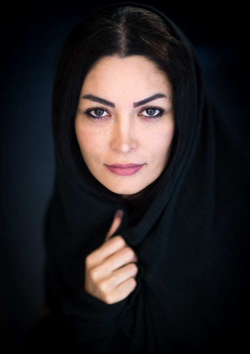 Portrait Of An Iranian Beauty Wearing A Scarf, Yazd Province, Yazd, Iran