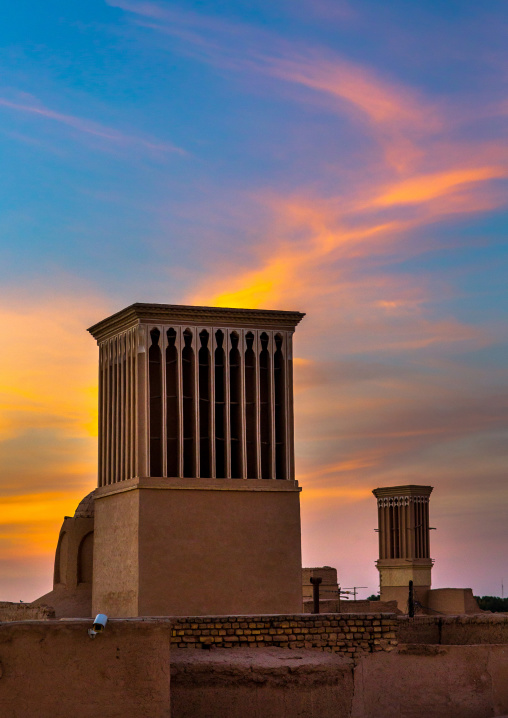 Wind Towers Used As A Natural Cooling System In Iranian Traditional Architecture, Yazd Province, Yazd, Iran