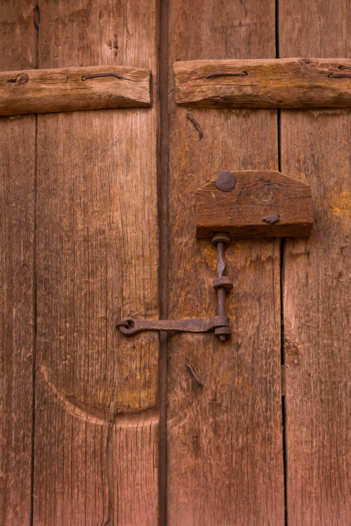 Ancient Door Locker In Zoroastrian Village, Isfahan Province, Abyaneh, Iran