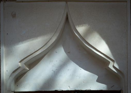 Carved Plasterwork Decorating A Door, Fars Province, Abarkooh, Iran