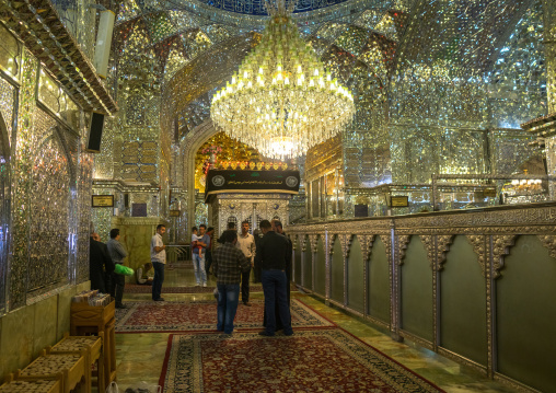 Muslim Shiite People Hall Of The Shah-e-cheragh Mausoleum, Fars Province, Shiraz, Iran