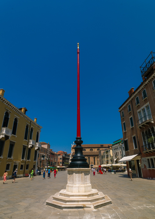 Pole flag on a square, Veneto Region, Venice, Italy