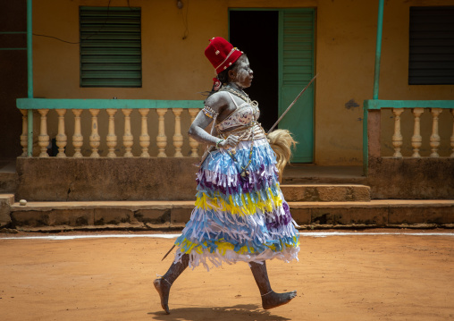 Komian woman during a ceremony in Adjoua Messouma Komians initiation centre, Moyen-Comoé, Aniassue, Ivory Coast