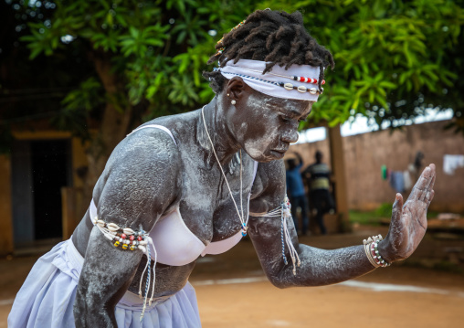 Komian woman during a ceremony in Adjoua Messouma Komians initiation centre, Moyen-Comoé, Aniassue, Ivory Coast