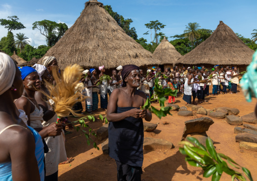 Dan tribe women dancing during a ceremony, Bafing, Gboni, Ivory Coast