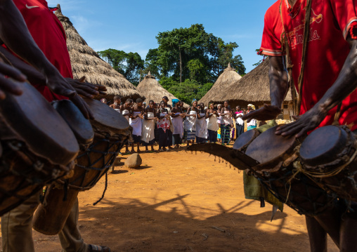 Dan tribe women dancing during a ceremony, Bafing, Gboni, Ivory Coast