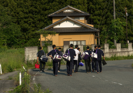 Baseball team going to play in the contamined area, Fukushima prefecture, Naraha, Japan