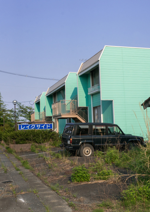 Lake side hotel in the difficult-to-return zone after the daiichi nuclear power plant irradiation, Fukushima prefecture, Tomioka, Japan